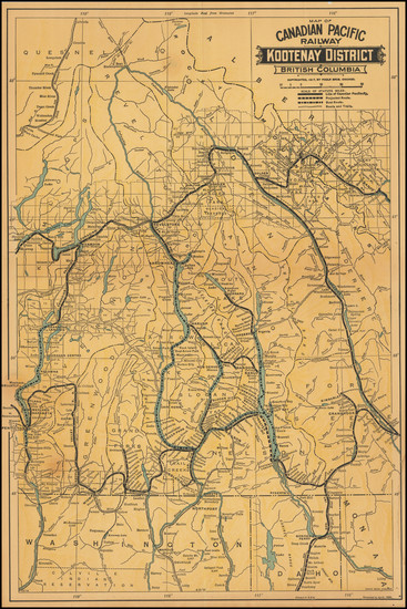 93-British Columbia Map By Poole Brothers