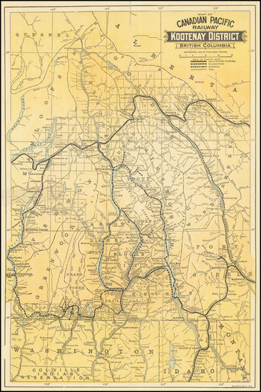 22-British Columbia Map By Poole Brothers