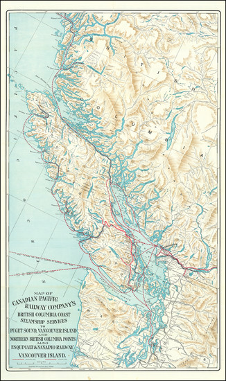 62-Washington and British Columbia Map By Canadian Pacific Railway / Poole Brothers