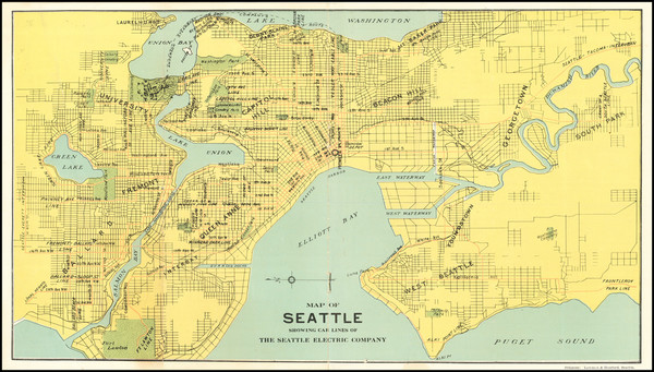 54-Washington Map By Lowman & Hanford Stationery & Printing Company