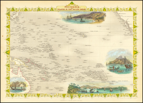 55-Australia & Oceania, Pacific, Oceania, Hawaii and Other Pacific Islands Map By John Tallis