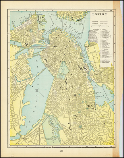 22-Boston Map By George F. Cram