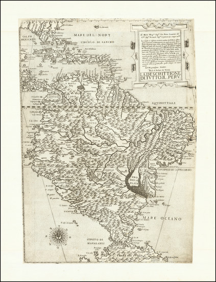 80-Florida, Caribbean, Central America and South America Map By Paolo Forlani