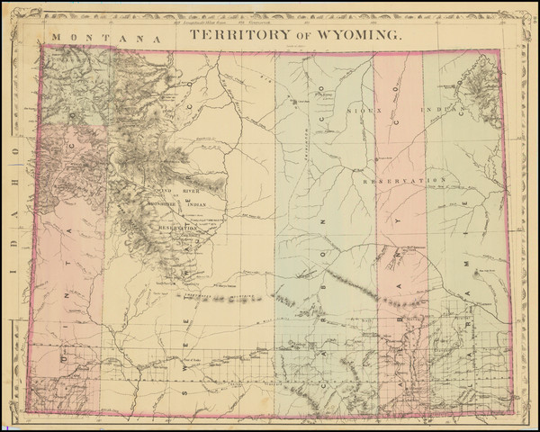 92-Wyoming Map By Samuel Augustus Mitchell Jr.