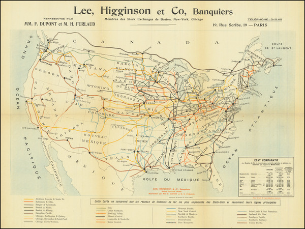 92-United States Map By Lee, Higginson & Co.
