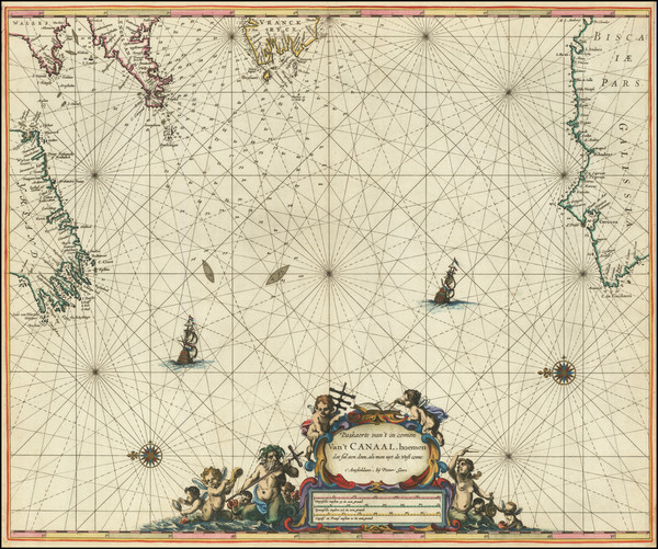 100-England, Ireland and Spain Map By Pieter Goos