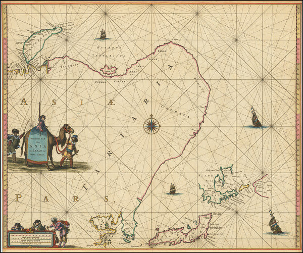 40-China, Japan, Korea and Russia in Asia Map By Pieter Goos