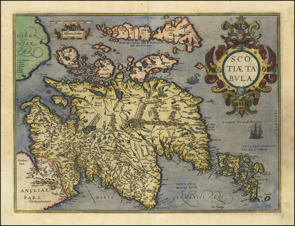 17-Scotland Map By Abraham Ortelius