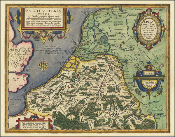 71-Netherlands and Belgium Map By Abraham Ortelius