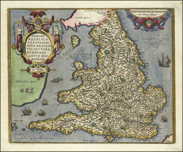 56-England Map By Abraham Ortelius