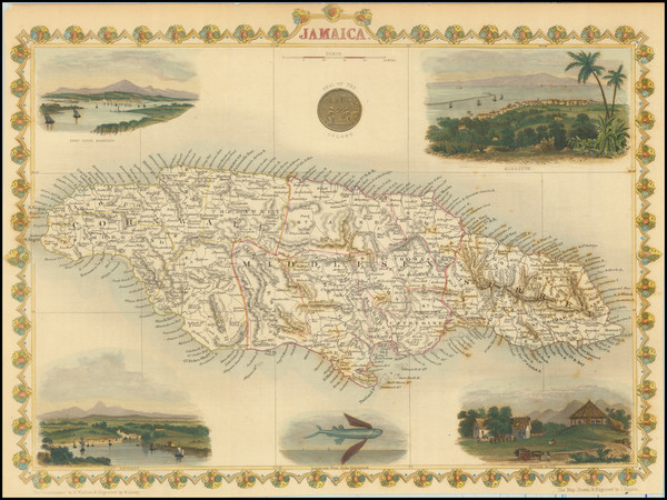 41-Jamaica Map By John Tallis