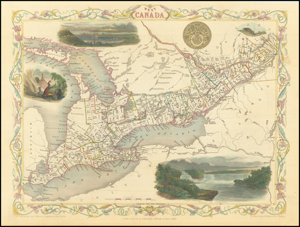 46-Eastern Canada and Western Canada Map By John Tallis