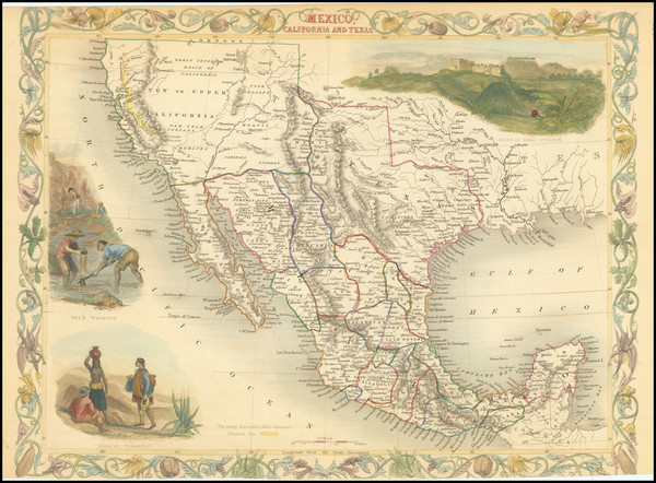 31-Texas, Southwest, Rocky Mountains, Mexico and California Map By John Tallis