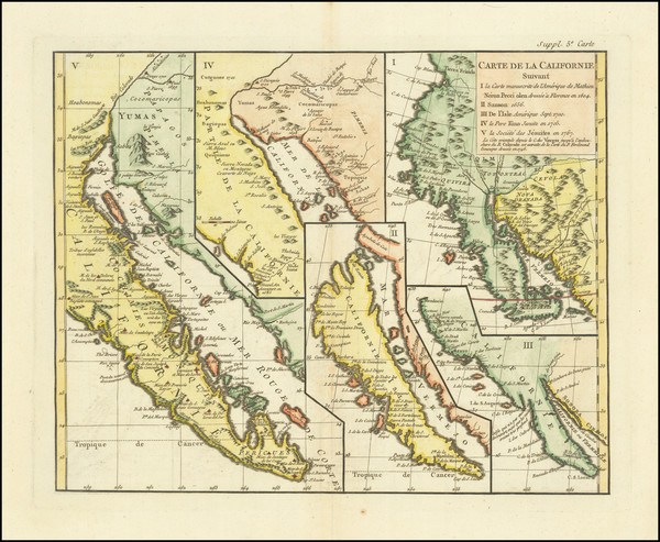 41-Baja California, California and California as an Island Map By Denis Diderot / Didier Robert de