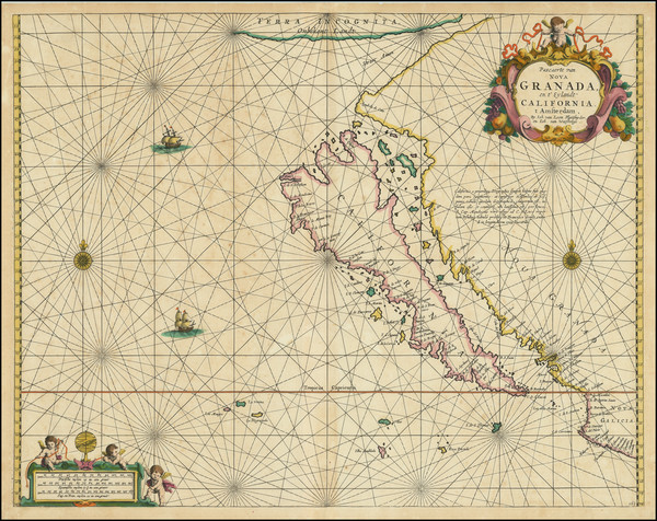 69-Southwest, North America, Baja California, Pacific and California Map By Johannes van Loon