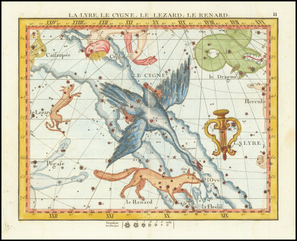 77-Celestial Maps Map By John Flamsteed / Jean Nicolas Fortin