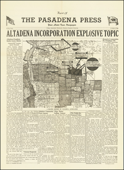 69-Los Angeles Map By The Pasadena Press