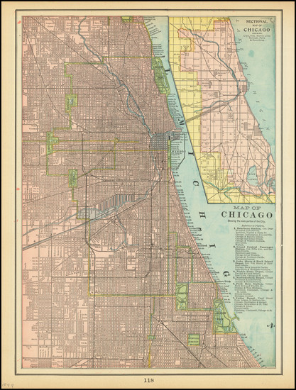 39-Chicago Map By George F. Cram