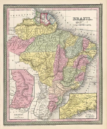 91-South America and Brazil Map By Thomas, Cowperthwait & Co.