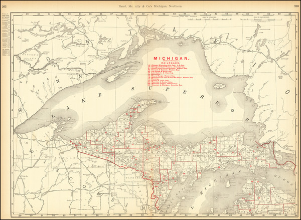 42-Michigan Map By Rand McNally & Company