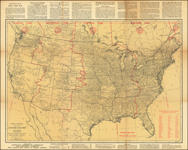 68-United States and Curiosities Map By Rand McNally & Company / Llewellyn College of Astrolog