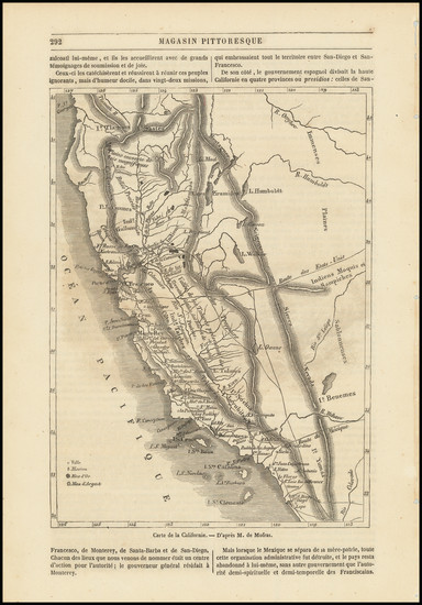 63-California Map By Eugene Duflot De Mofras / Magasin Pittoresque