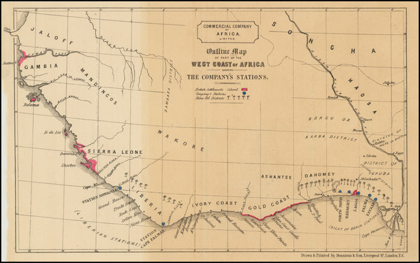 66-West Africa Map By Commercial Company of Africa