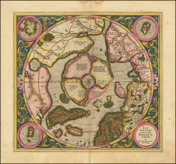 1-Northern Hemisphere and Polar Maps Map By Gerard Mercator