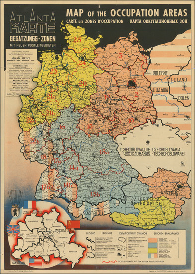 66-Europe, Poland, Czech Republic & Slovakia, World War II and Germany Map By Atlanta Map