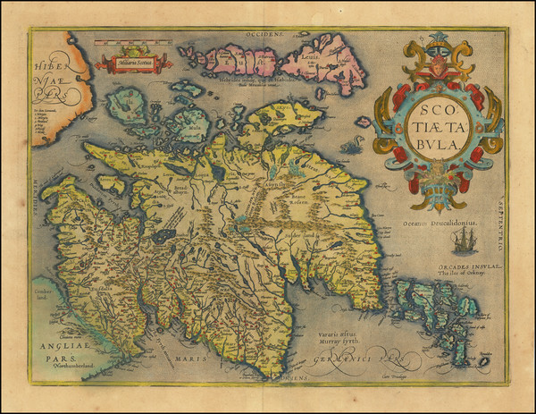 6-Scotland Map By Abraham Ortelius