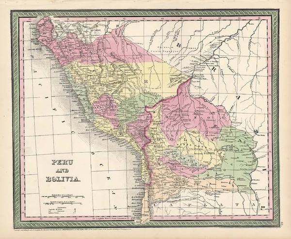 87-South America Map By Thomas, Cowperthwait & Co.