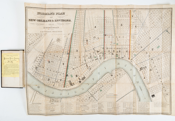 34-Rare Books and New Orleans Map By Benjamin Moore Norman / Henry Moellhausen