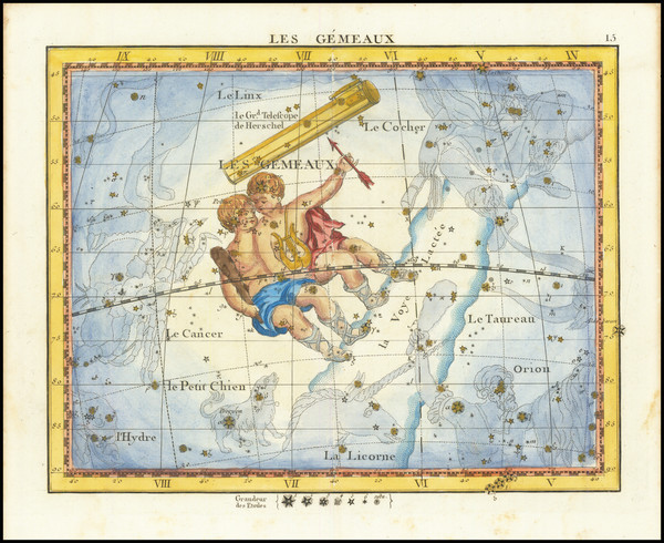 66-Celestial Maps Map By John Flamsteed / Jean Nicolas Fortin