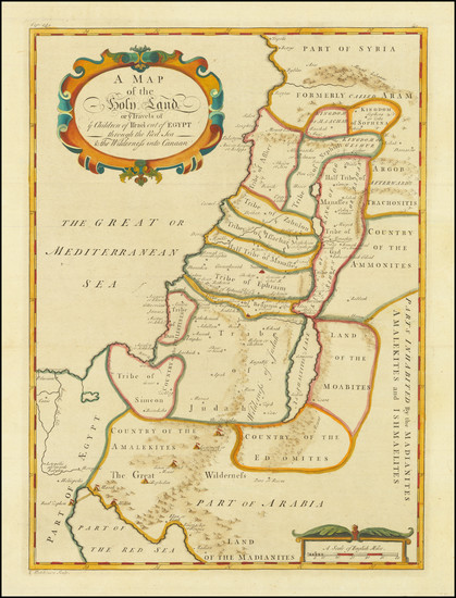69-Holy Land Map By Thomas Hutchinson