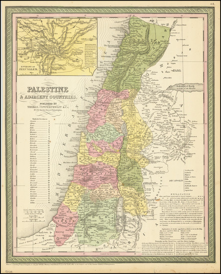 22-Holy Land Map By Thomas, Cowperthwait & Co.