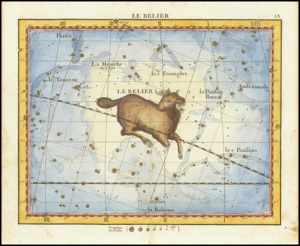 64-Celestial Maps Map By John Flamsteed / Jean Nicolas Fortin