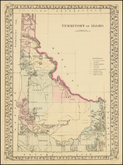 17-Idaho Map By Samuel Augustus Mitchell Jr.