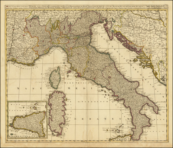 34-Italy Map By Valk & Schenk