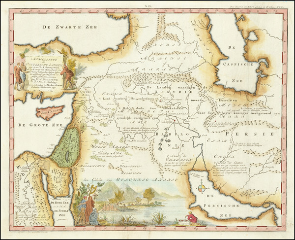 21-Cyprus, Middle East, Holy Land and Persia & Iraq Map By Willem Albert Bachienne