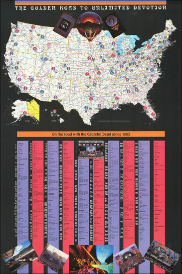 20-United States, Pictorial Maps, Curiosities and Travel Posters Map By Stanley Mouse / Alton Kell