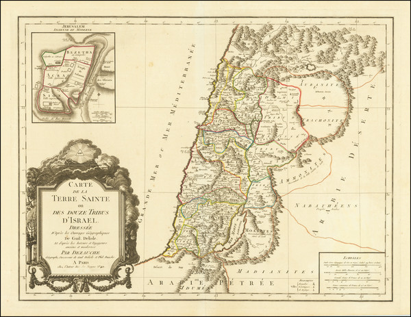 30-Holy Land Map By Jean André Dezauche