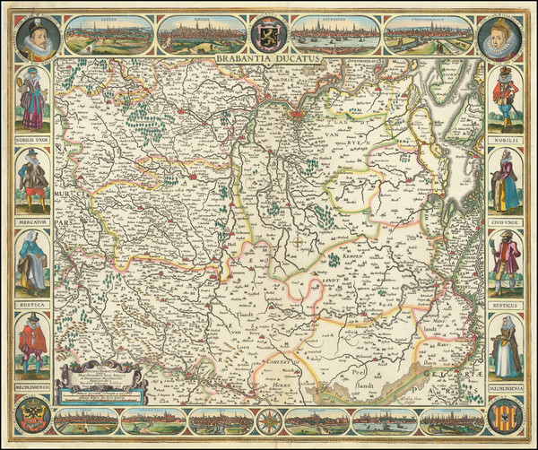 98-Belgium Map By Claes Janszoon Visscher