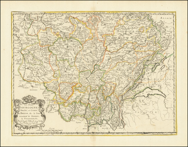 95-Sud et Alpes Française Map By Nicolas Sanson