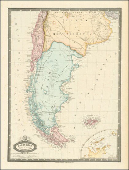 90-Polar Maps, Argentina and Chile Map By F.A. Garnier