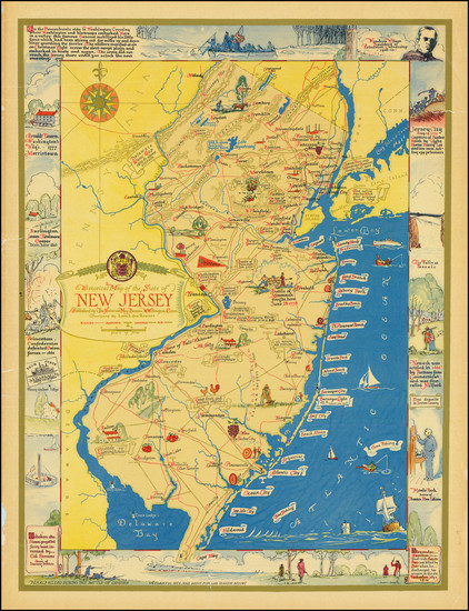 54-New Jersey and Pictorial Maps Map By Leon L. des Rosiers