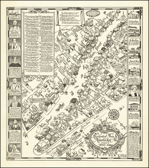 32-Massachusetts and Pictorial Maps Map By Tony Sarg