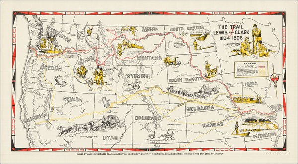 59-Plains, Southwest, Rocky Mountains, Oregon, Washington, Pictorial Maps and California Map By Am