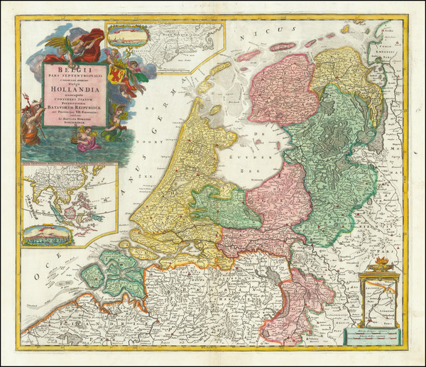 59-New England, Netherlands and Southeast Asia Map By Johann Baptist Homann