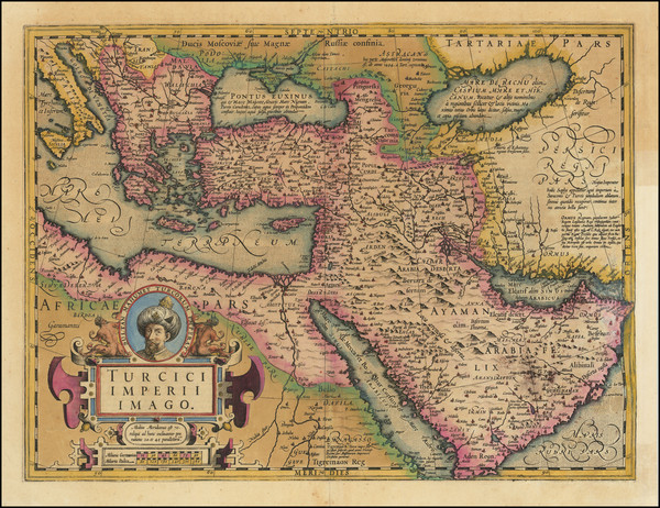 100-Turkey, Central Asia & Caucasus, Middle East and Turkey & Asia Minor Map By Jodocus Hon