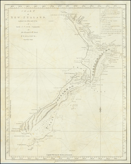 4-New Zealand Map By James Cook